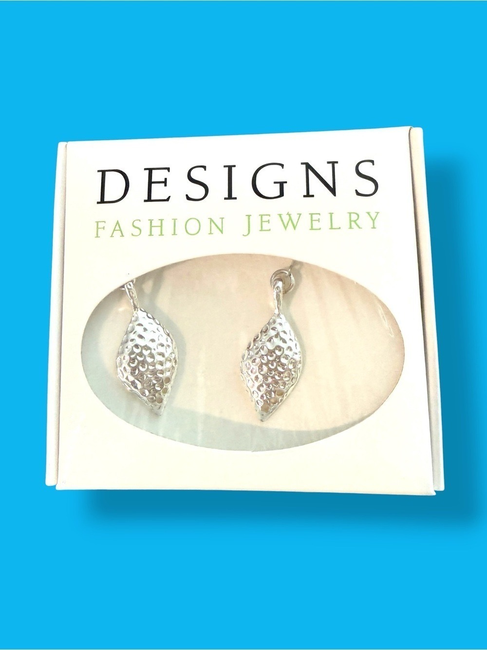 Designs Silver Hammered Marquis Drop Earrings